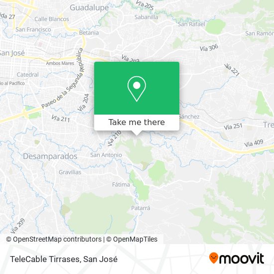 TeleCable Tirrases map