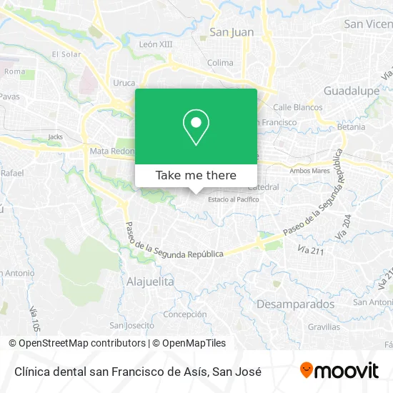 Mapa de Clínica dental san Francisco de Asís
