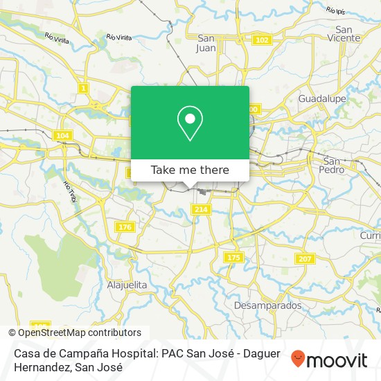 Casa de Campaña Hospital: PAC San José - Daguer Hernandez map