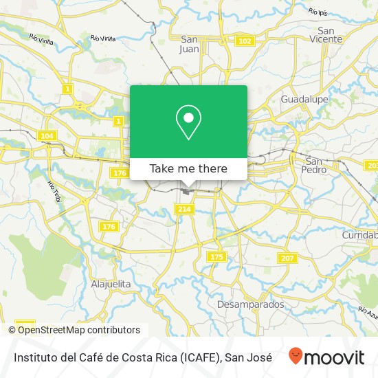 Instituto del Café de Costa Rica (ICAFE) map