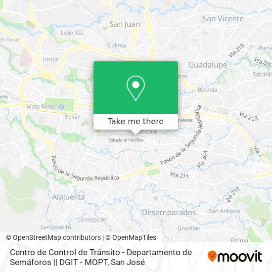 Mapa de Centro de Control de Tránsito - Departamento de Semáforos || DGIT - MOPT