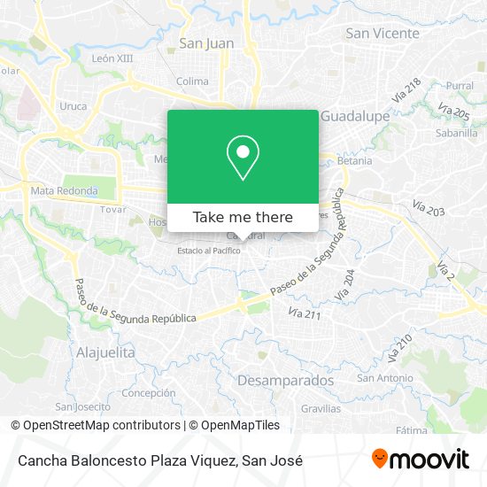 Cancha Baloncesto Plaza Viquez map