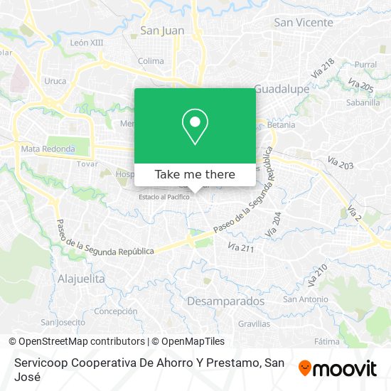 Servicoop Cooperativa De Ahorro Y Prestamo map