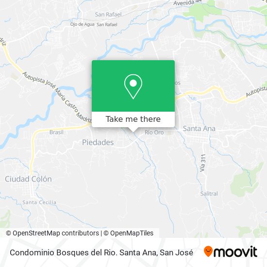 Condominio Bosques del Rio. Santa Ana map