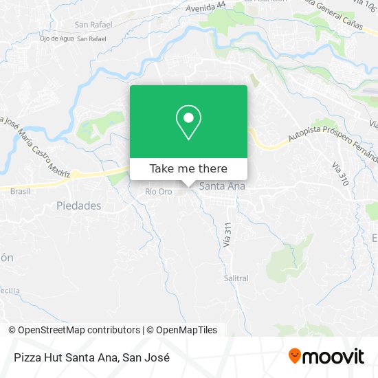 Mapa de Pizza Hut Santa Ana