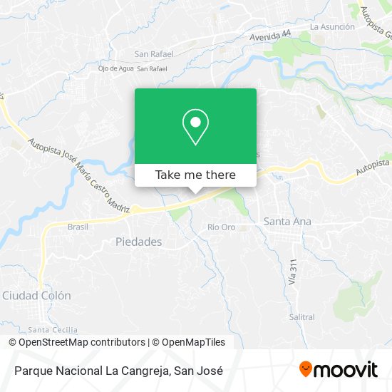 Parque Nacional La Cangreja map