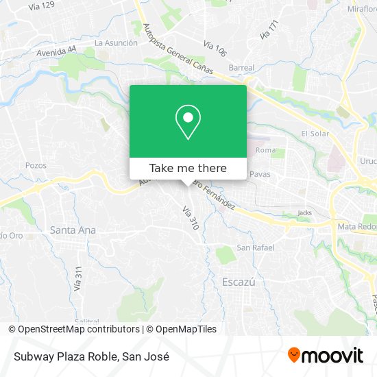 Mapa de Subway Plaza Roble