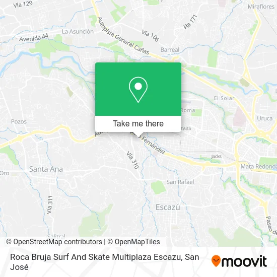 Roca Bruja Surf And Skate Multiplaza Escazu map
