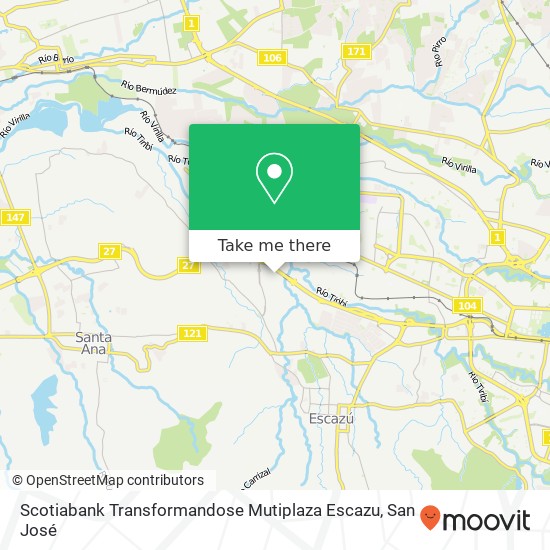 Mapa de Scotiabank Transformandose Mutiplaza Escazu