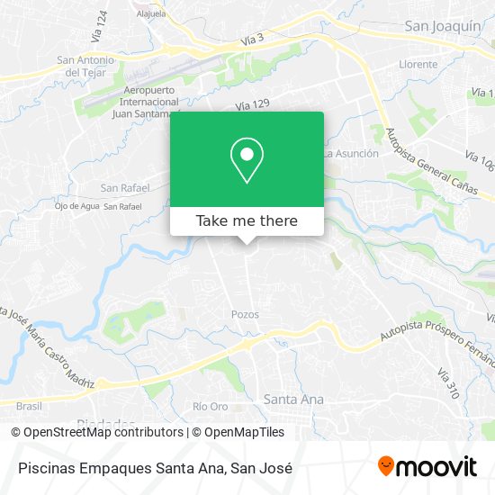 Piscinas Empaques Santa Ana map