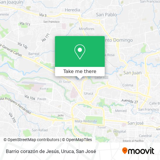 Barrio corazón de Jesús, Uruca map