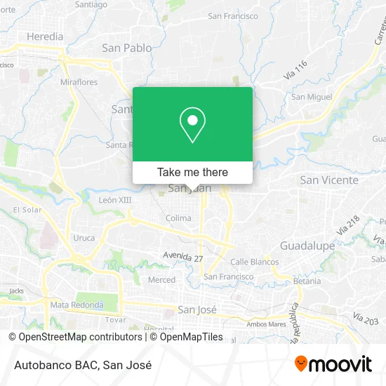 Autobanco BAC map