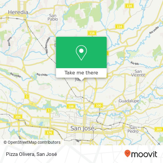 Pizza Olivera map