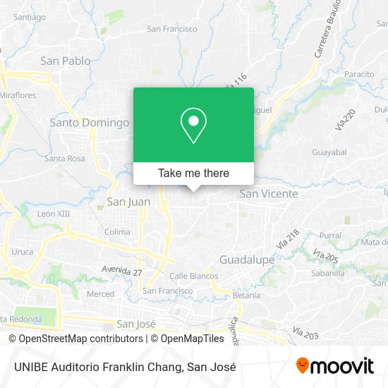 UNIBE Auditorio Franklin Chang map