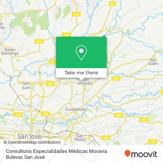 Consultorio Especialidades Médicas Moravia Bulevar map