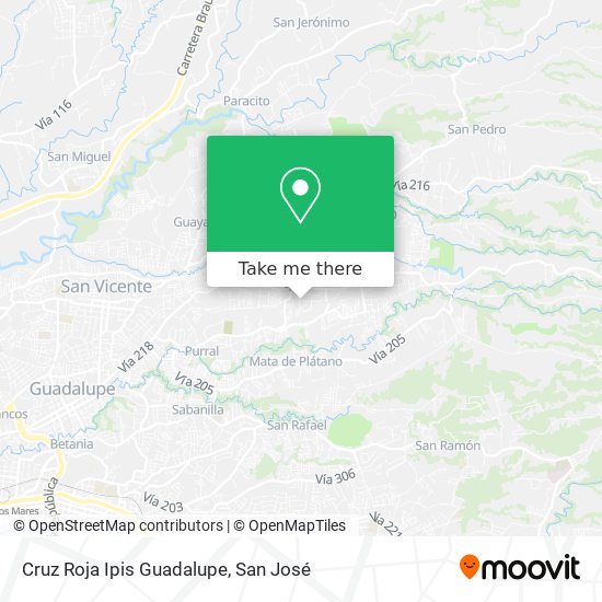 Cruz Roja Ipis Guadalupe map