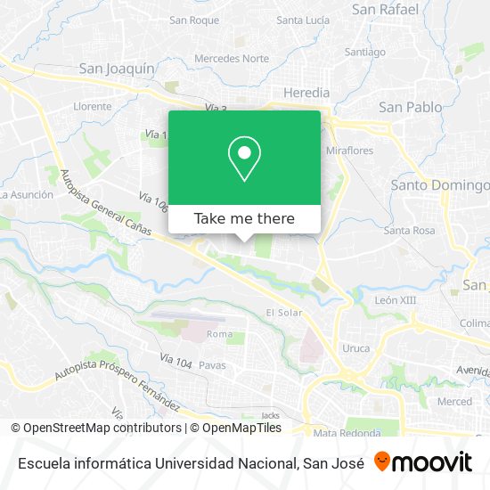 Escuela informática Universidad Nacional map
