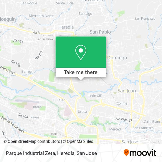 Parque Industrial Zeta, Heredia map