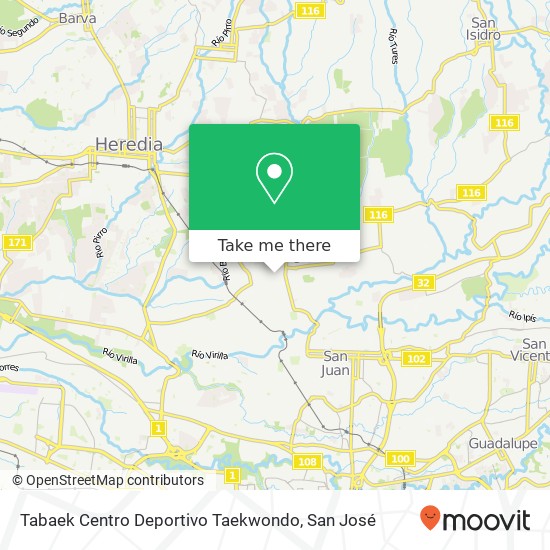 Tabaek Centro Deportivo Taekwondo map