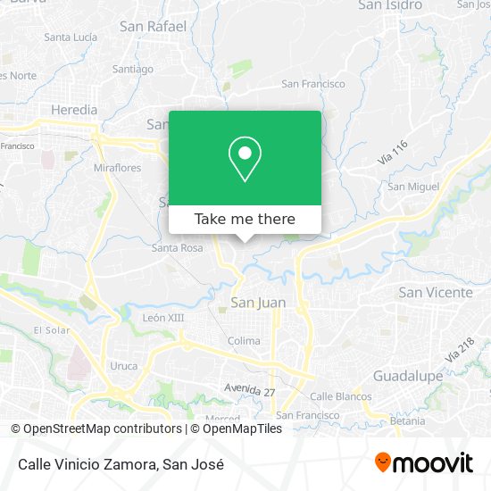 Mapa de Calle Vinicio Zamora