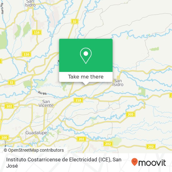 Mapa de Instituto Costarricense de Electricidad (ICE)