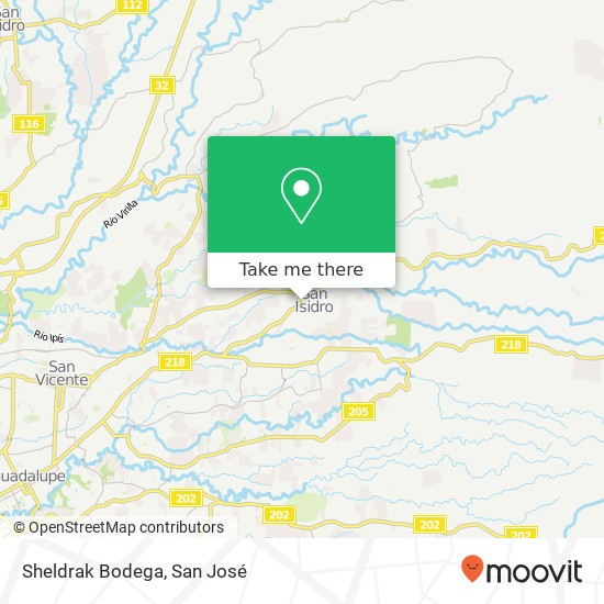Sheldrak Bodega map