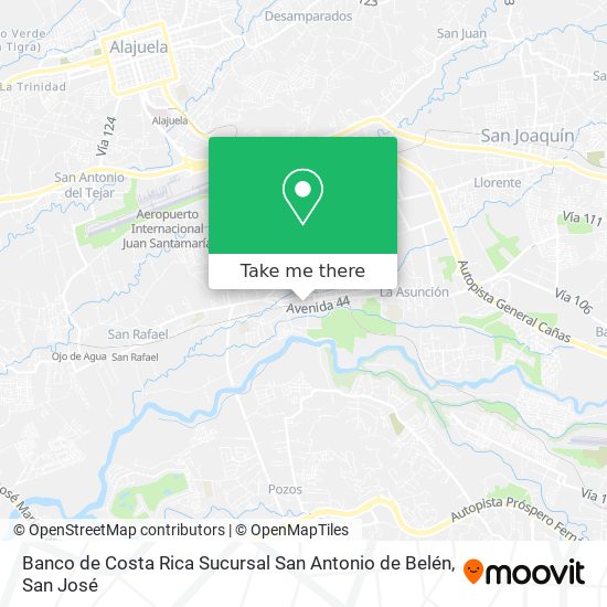 Banco de Costa Rica Sucursal San Antonio de Belén map