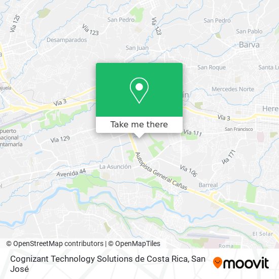 Cognizant Technology Solutions de Costa Rica map