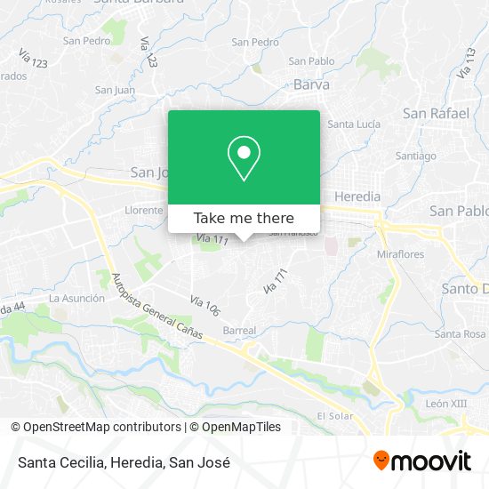 Santa Cecilia, Heredia map