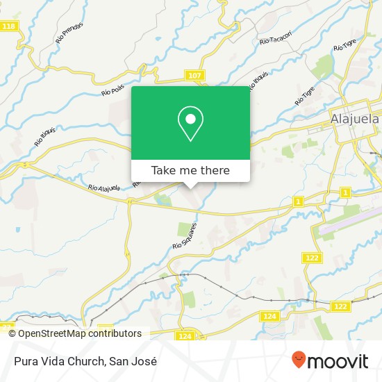 Pura Vida Church map