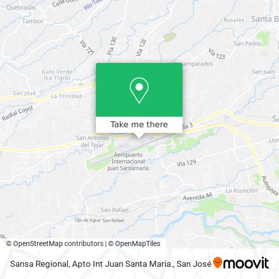 Sansa Regional, Apto Int Juan Santa Maria. map