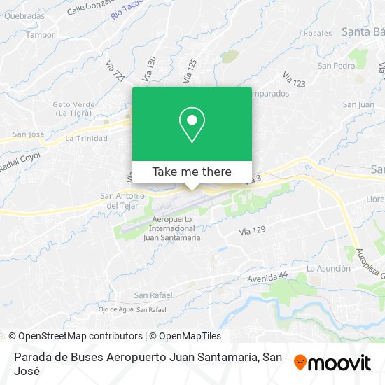 Parada de Buses Aeropuerto Juan Santamaría map