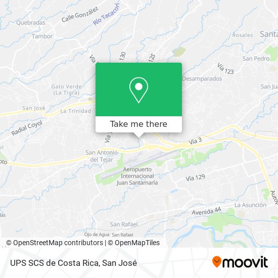 UPS SCS de Costa Rica map