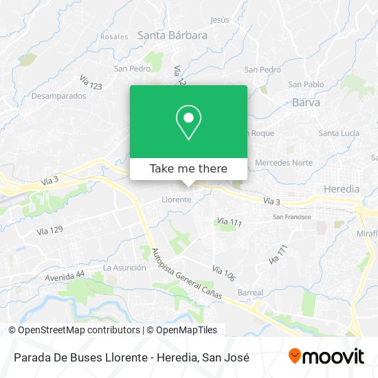Parada De Buses Llorente - Heredia map