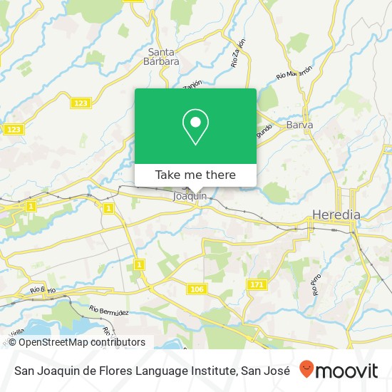 San Joaquin de Flores Language Institute map
