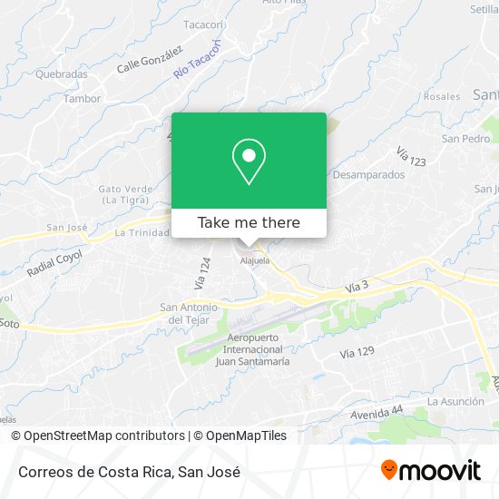 Correos de Costa Rica map