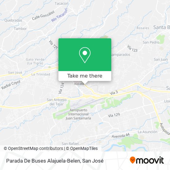 Mapa de Parada De Buses Alajuela-Belen