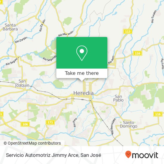 Mapa de Servicio Automotriz Jimmy Arce