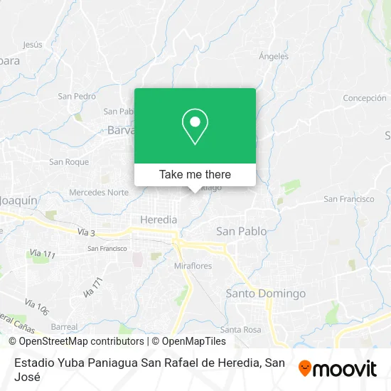 Estadio Yuba Paniagua San Rafael de Heredia map