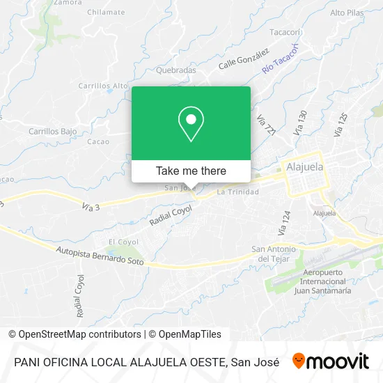Mapa de PANI OFICINA LOCAL ALAJUELA OESTE