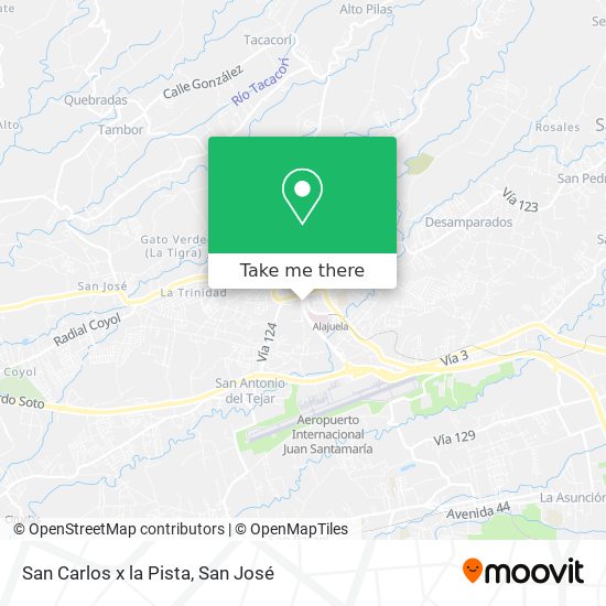 San Carlos x la Pista map