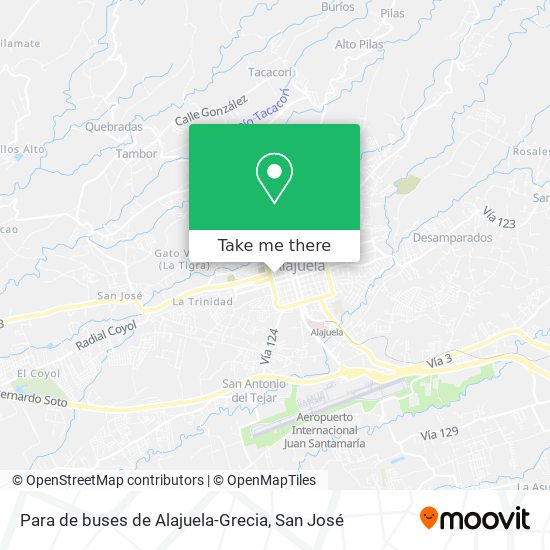Para de buses de Alajuela-Grecia map