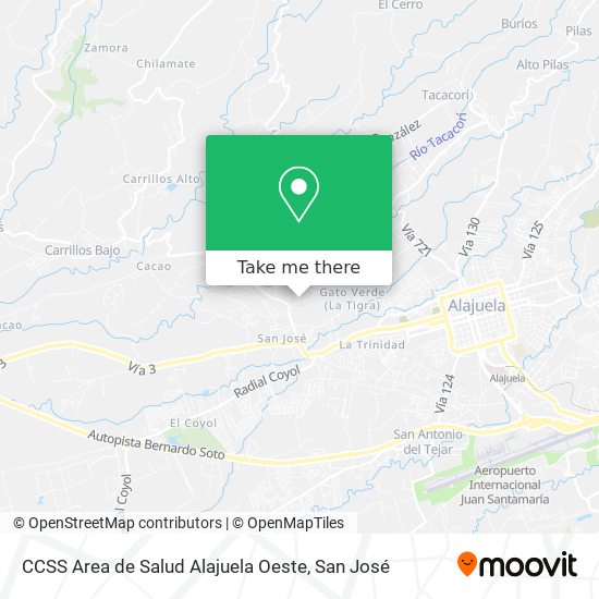 CCSS Area de Salud Alajuela Oeste map