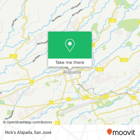 Mapa de Rick's Alajuela
