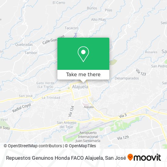 Mapa de Repuestos Genuinos Honda FACO Alajuela