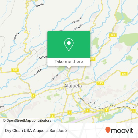 Dry Clean USA Alajuela map