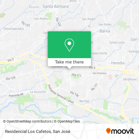 Residencial Los Cafetos map