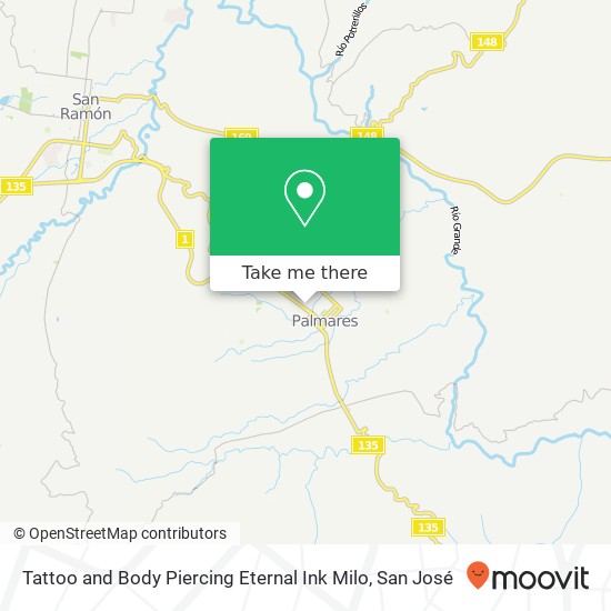 Tattoo and Body Piercing Eternal Ink Milo map