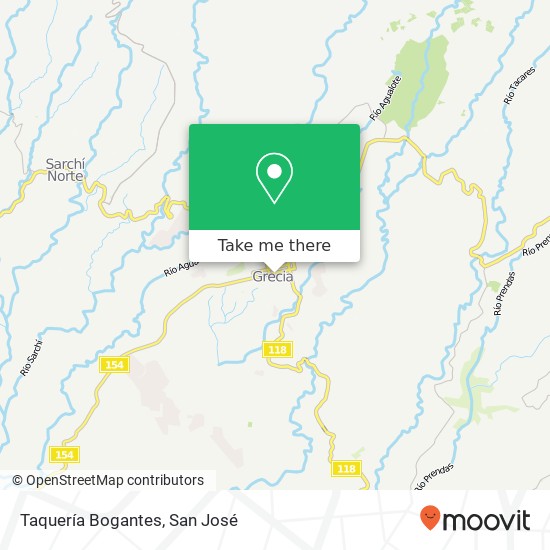 Taquería Bogantes map