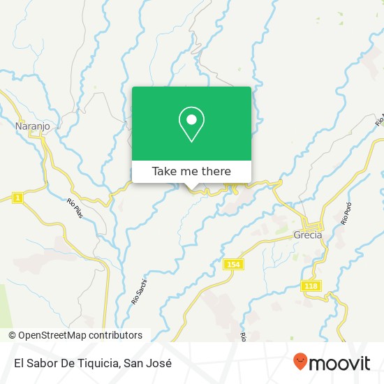 El Sabor De Tiquicia map
